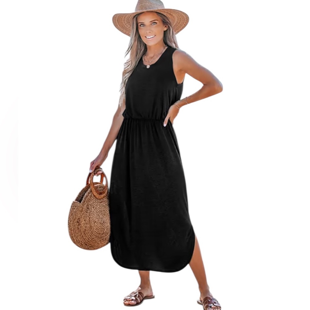 CUPSHE Black Sleeveless Maxi Dress Small NWT